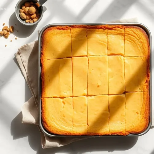 Delicious Eggnog Cheesecake Bars with Spiced Crust flatlay