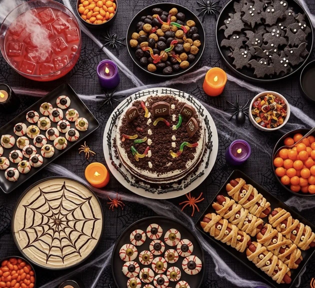 Halloween food ideas: How to make 8 quick bites. 11 Halloween party food spread, halloween food ideas