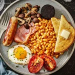 Full English Breakfast: 3 Ways to Style It. 6 Hearty full English breakfast 45-degree view with crisp bacon