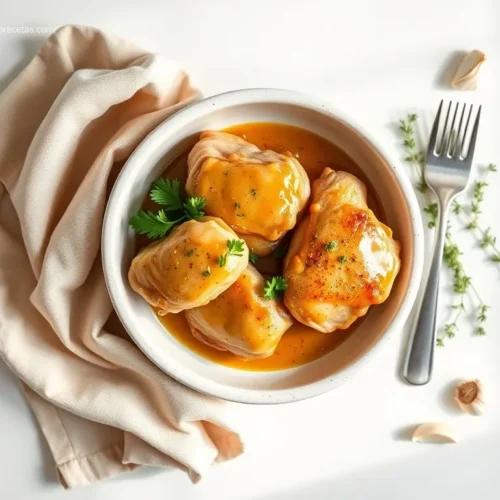 Best 4 Garlic Butter Crockpot Chicken Thighs Recipes 2 Delicious Garlic Butter Crockpot Chicken Thighs with fresh herbs