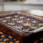 Stacked Halloween Brookies on a plate, ready to enjoy.