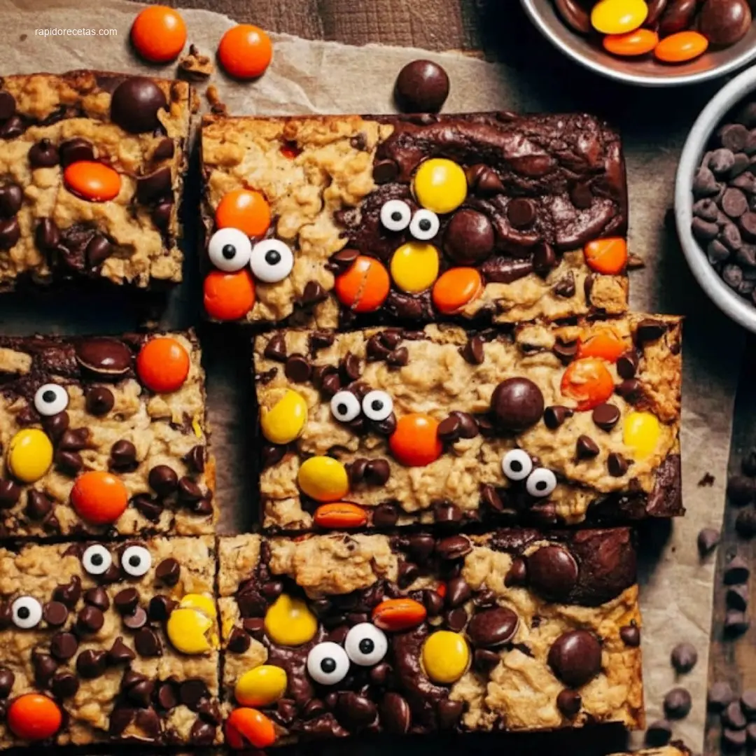Halloween Brookies: 5 Sweet Tricks for Treats! 3 Delicious Halloween Brookies on a white plate