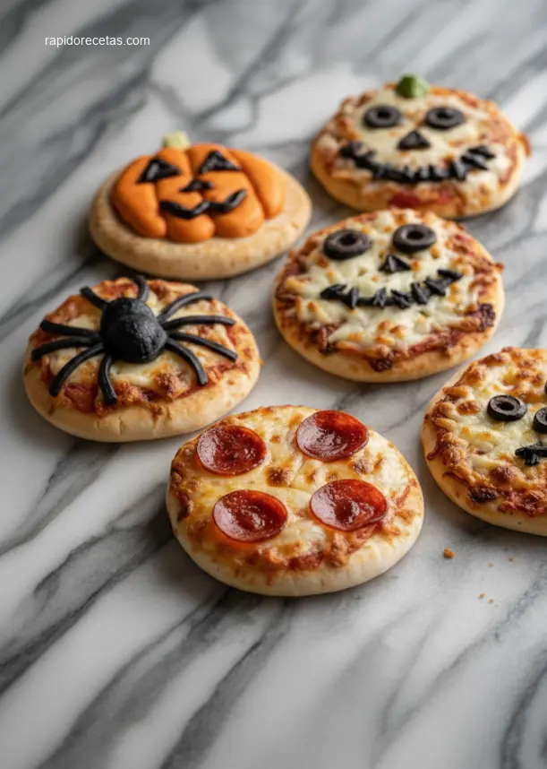 Halloween Mini Pizzas: 7 Easy Recipes for Kids 4 Hand slicing a pumpkin-shaped Halloween Mini Pizza.