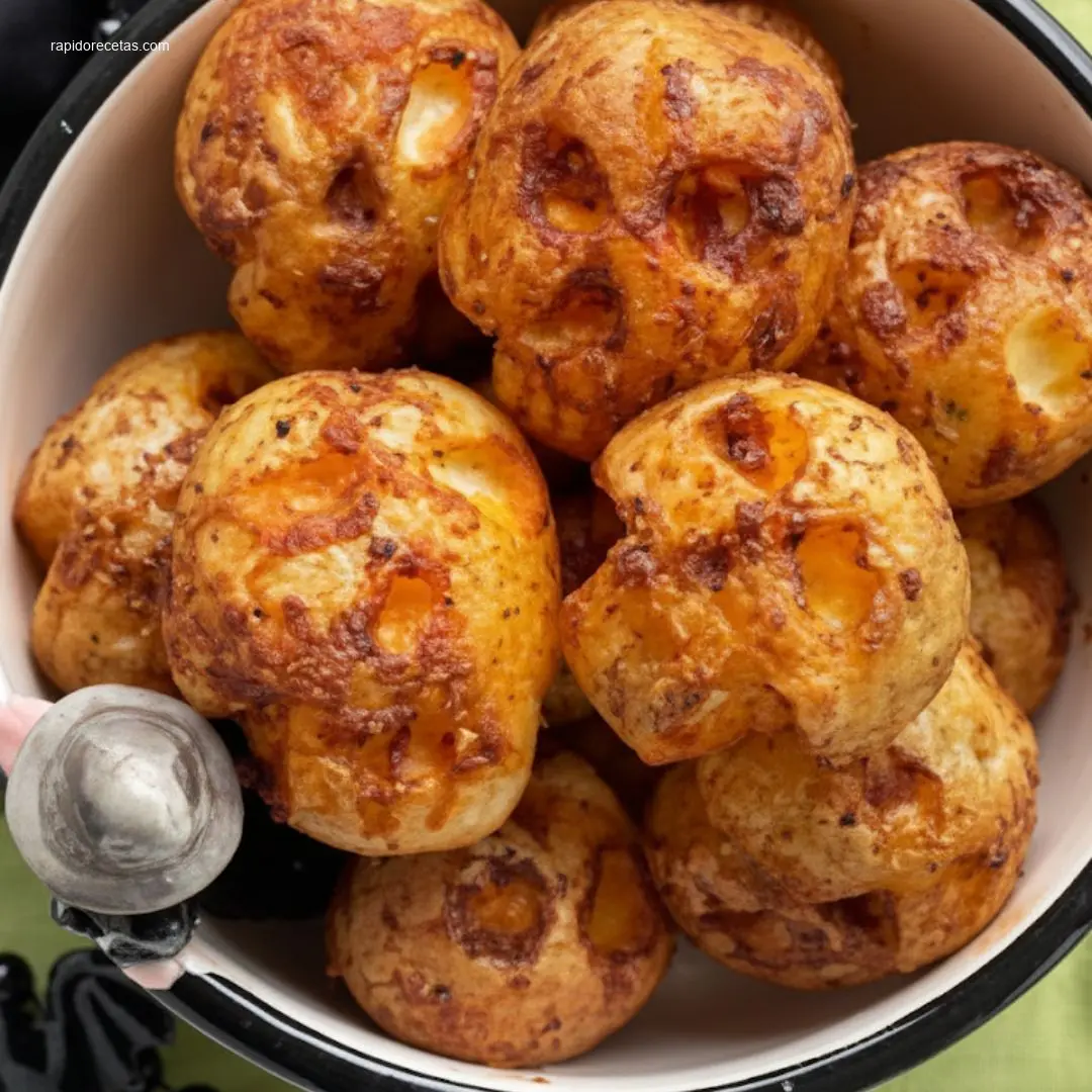 Delicious Halloween Skull Potato Bites arranged on a platter
