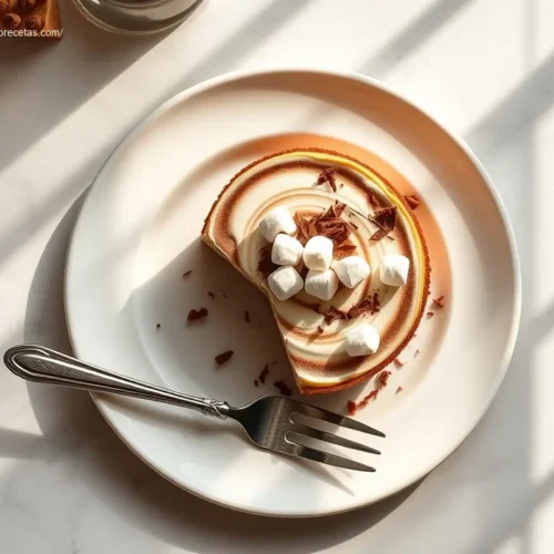 Hot Cocoa Cheesecake with Marshmallow Swirl a delicious dessert
