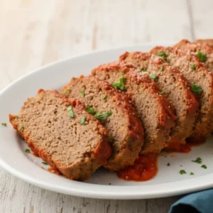 Italian Meatloaf: How I Make My #1 Recipe 7 Delicious Italian Meatloaf on a plate, overhead shot