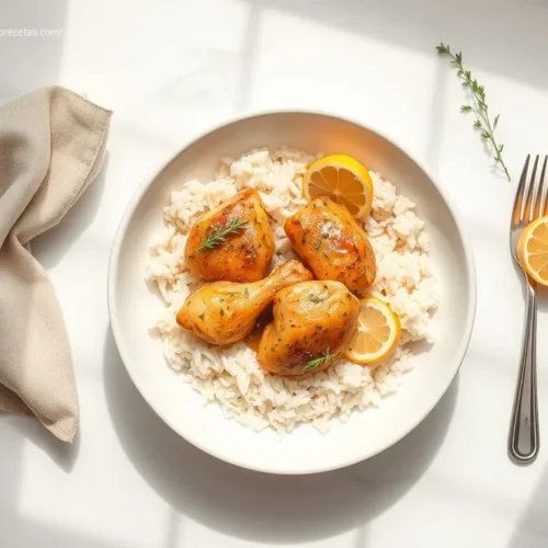 Delicious Lemon Herb Chicken & Rice Crockpot for easy meals.