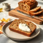 Delicious Maple Cinnamon Apple Bread slices on a ceramic platter