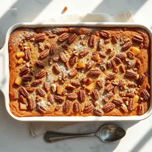 Delicious Maple Pecan Apple Bars in a pan