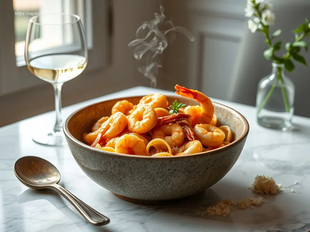 Delicious Marry Me Shrimp Pasta in a creamy sauce with fresh herbs