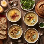 Potato Soup: 4 Healthy & Delicious Options 5 overhead-flat-lay