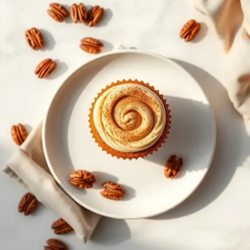 Pumpkin Cheesecake Filled Cupcakes: Top 10 Recipes 2 Delicious Pumpkin Cheesecake Filled Cupcake on a plate
