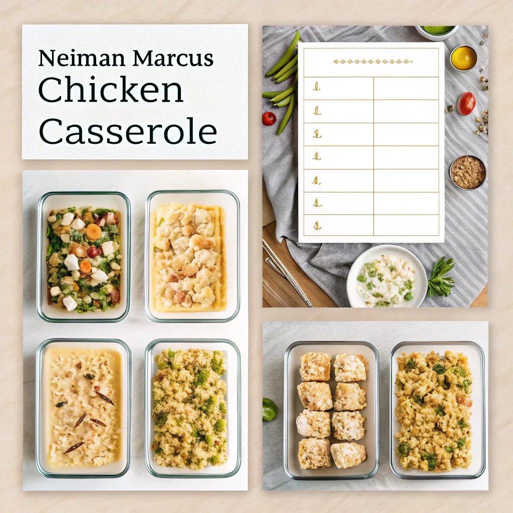 Neiman Marcus Chicken Casserole: 7 Easy Steps to Make It 8 Recipe card layout for Neiman Marcus chicken casserole