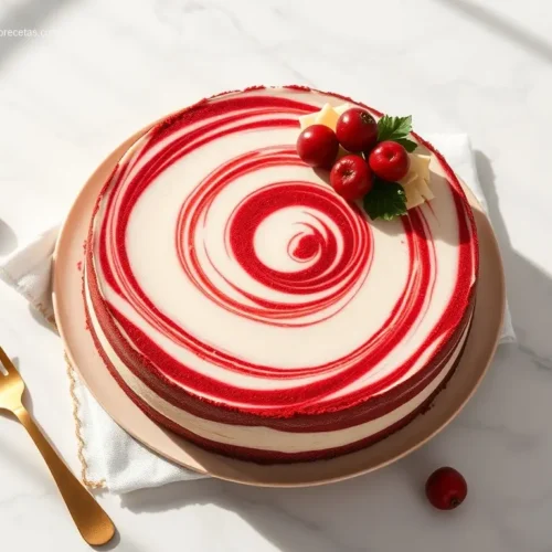 Red Velvet Swirl Holiday Cheesecake: Why It's the #1 Dessert 2 Delicious Red Velvet Swirl Holiday Cheesecake on white marble