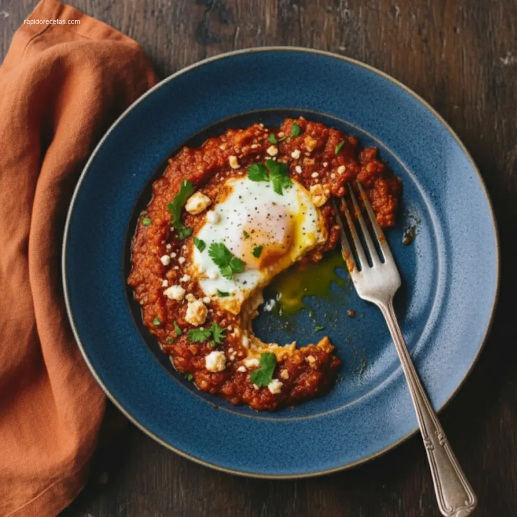 Shakshuka: Why 9 Chefs Love This Dish 5 Spoon lifting a spoonful of shakshuka with runny yolk