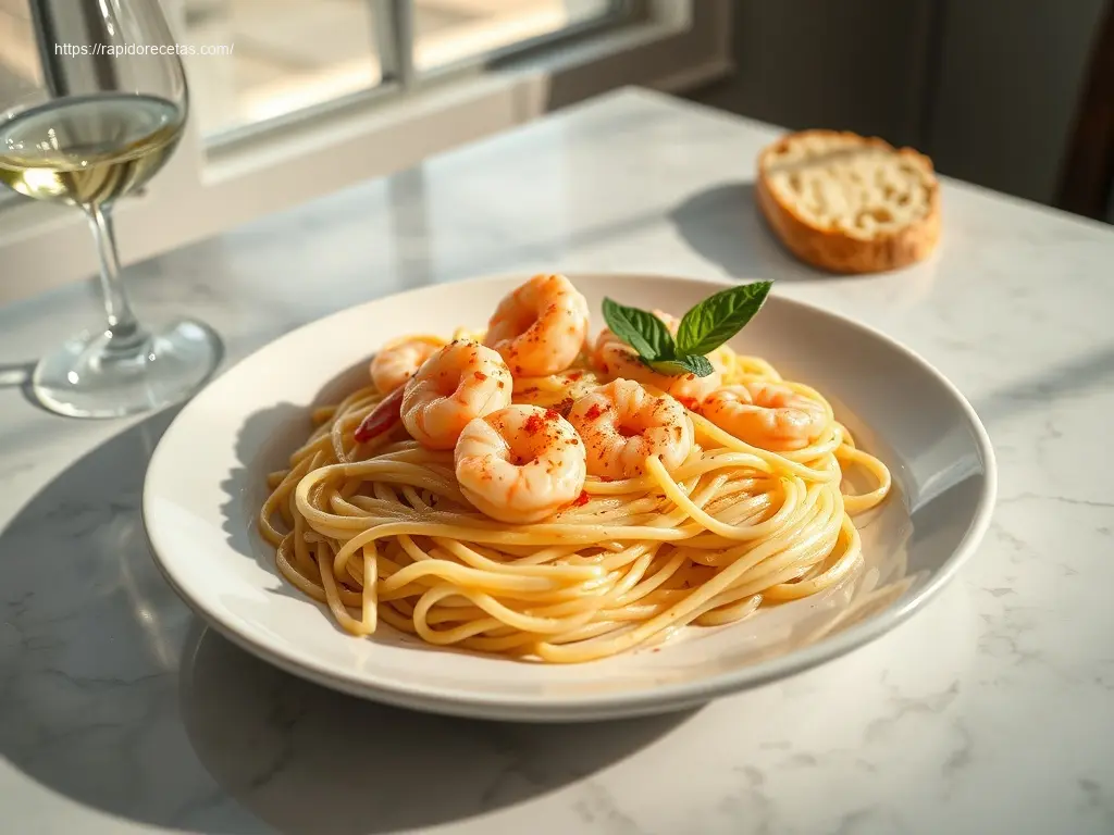 Delicious Shrimp Alfredo Fettuccine creamy pasta