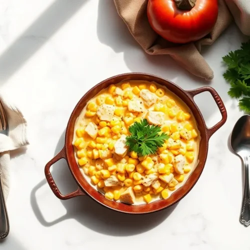 Skillet Creamed Corn with Turkey: My 1 Favorite Dinner 2 Delicious Skillet Creamed Corn with Turkey in a rustic skillet