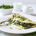 Warm Spinach and Feta Omelet with melty cheese