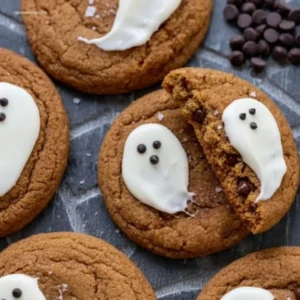 Spooky Ghost Brown Butter Pumpkin Cookies: Why 1 Secret Works 7 Spooky Ghost Brown Butter Pumpkin Cookies on a white plate