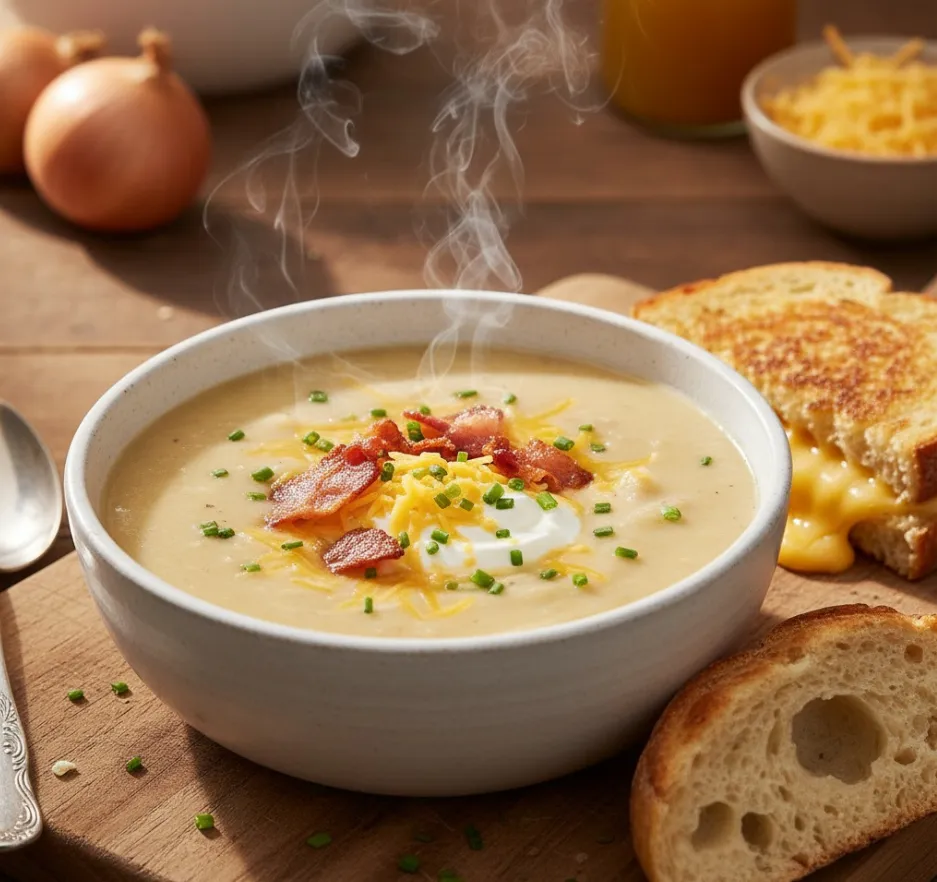Potato Soup: 4 Healthy & Delicious Options 9 steaming-bowl-of-creamy-potato-soup