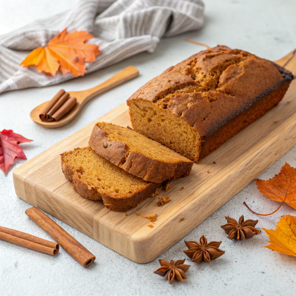 Healthy Pumpkin Bread: How To Make It With 3 Simple Swaps 8 Loaf of freshly baked pumpkin bread with cinnamon and star anise