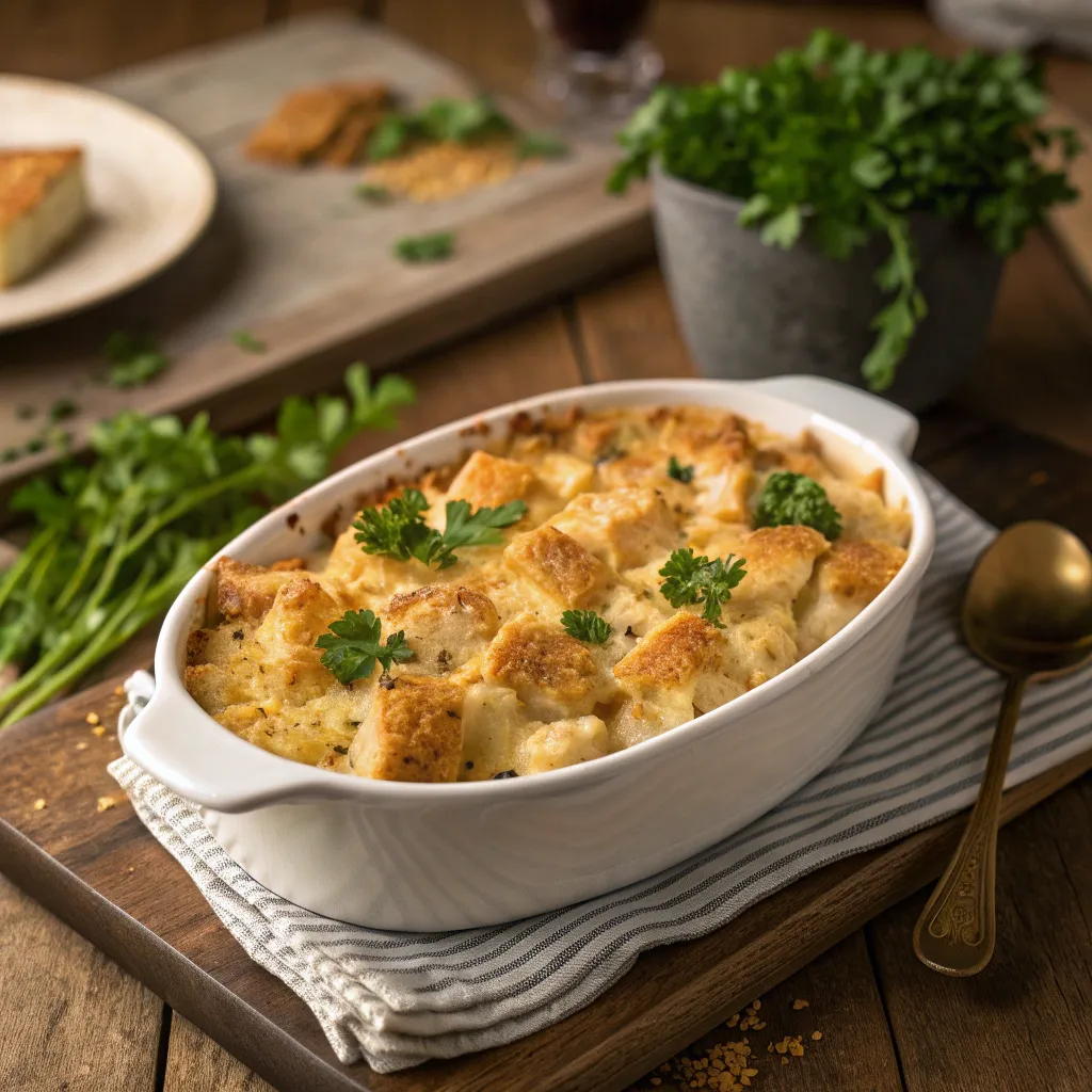 Neiman Marcus Chicken Casserole: 7 Easy Steps to Make It 5 Top view of Neiman Marcus chicken casserole