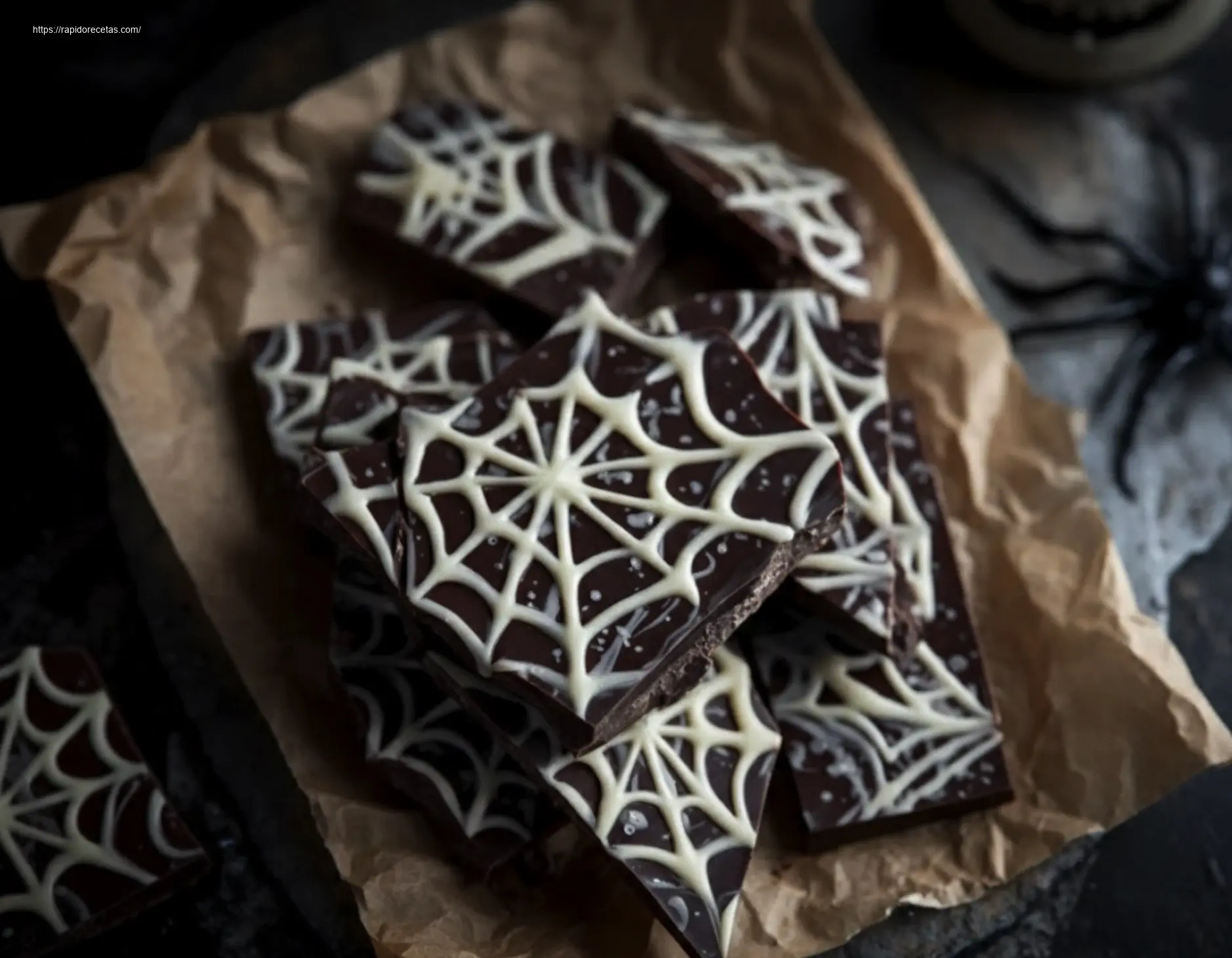 Webbed Chocolate Bark: 4 Must-Try Dessert Hacks 2 Hand breaking a piece of Webbed Chocolate Bark.