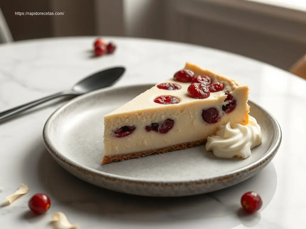 Delicious White Chocolate Cranberry Cheesecake for dessert