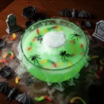 Halloween food ideas: How to make 8 quick bites. 6 Glowing green Halloween punch with gummy worms