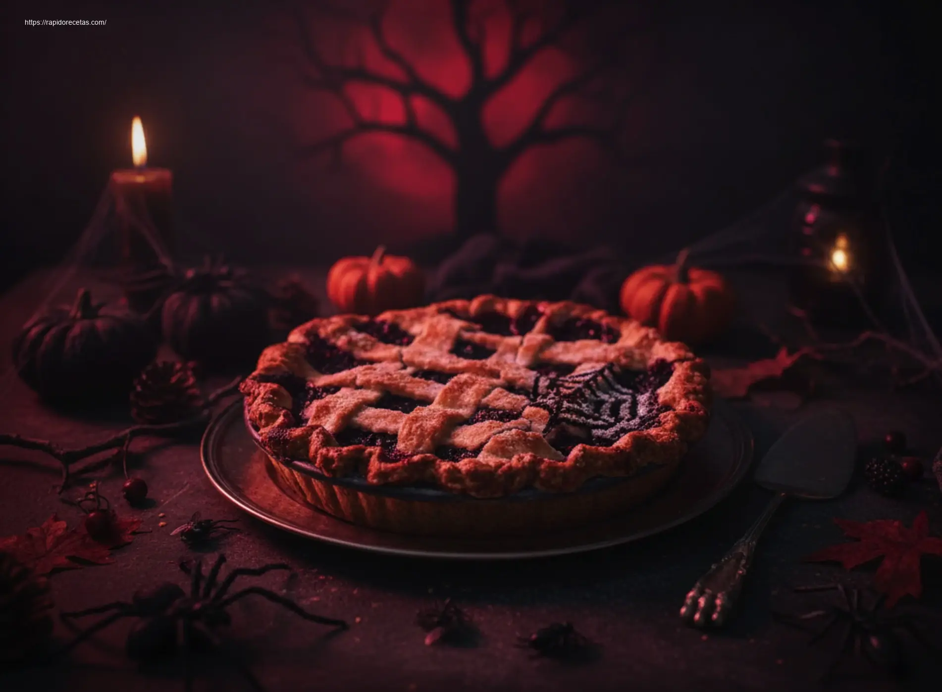 Delicious Zombie Berry Pie, whole, baked to perfection.