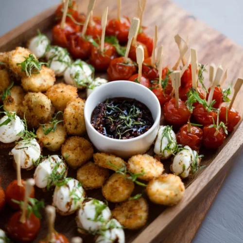 20 Delicious Party Food Appetizer Ideas 2 A platter of various appetizers for a party food gathering