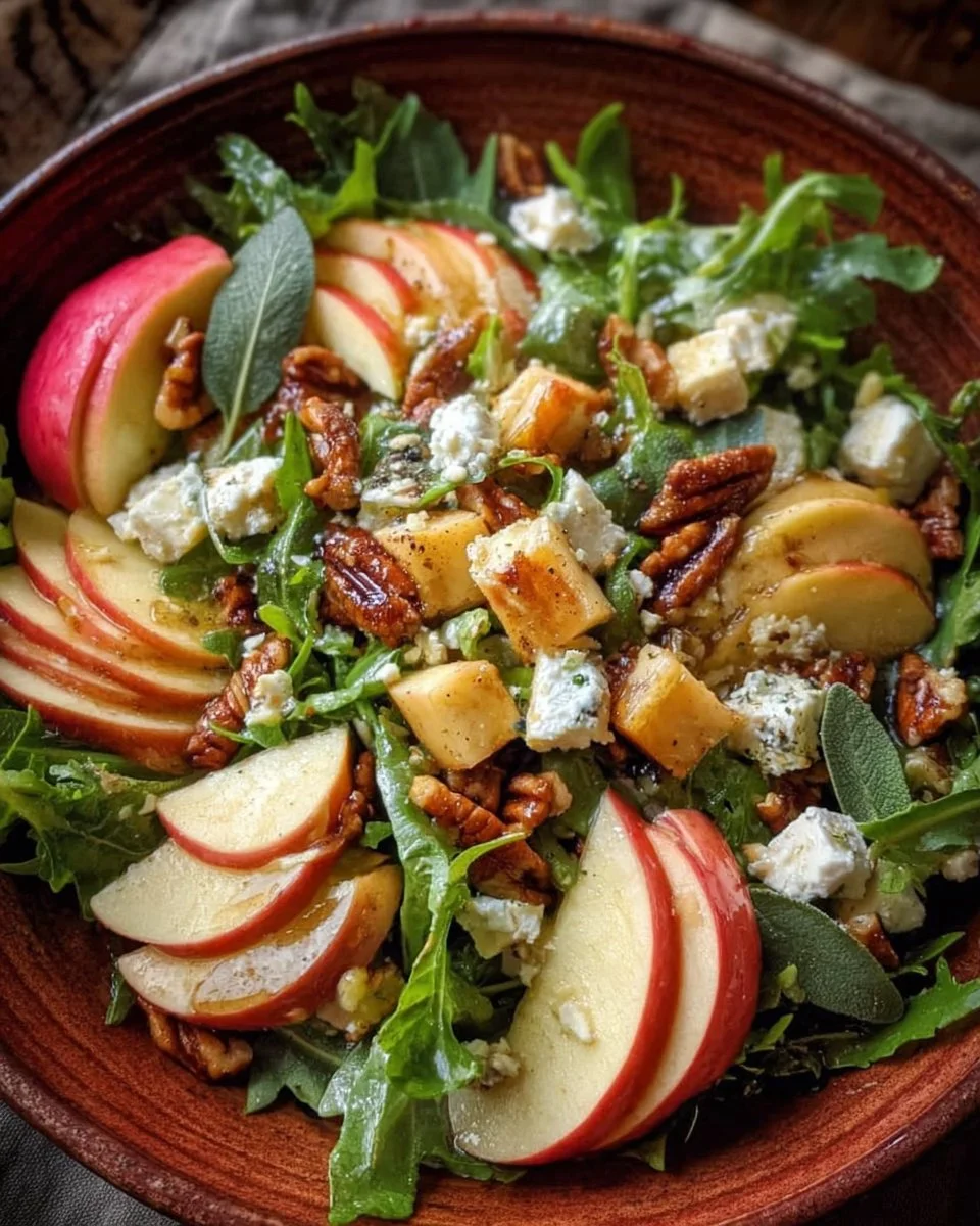 Autumn Harvest Honeycrisp Apple and Feta Salad in a bowl