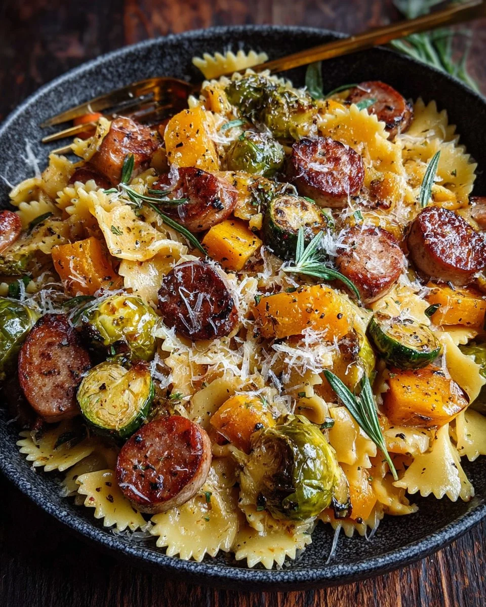 25-minute autumn sausage pasta with squash recipe for fall