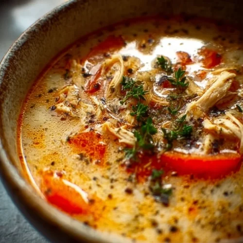 Cajun Chicken Soup 2 Bowl of spicy Cajun Chicken Soup with herbs and vegetables