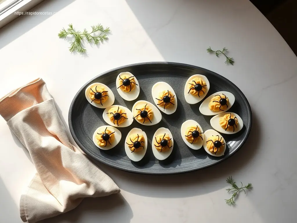 Creepy Crawly Deviled Eggs: How to Make 5 1 Creepy Crawly Deviled Eggs on an elegant platter