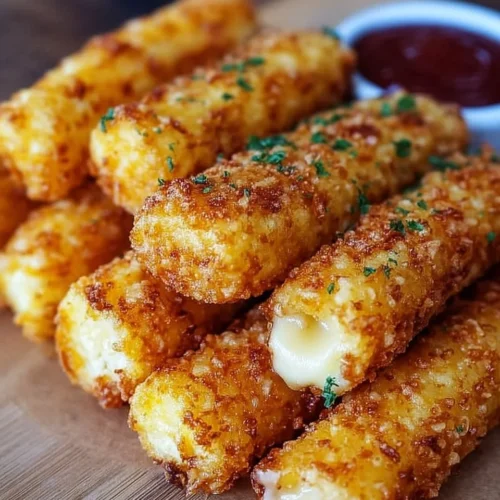 Crispy Potato Cheese Sticks 2 Golden crispy potato cheese sticks ready to be served as a tasty snack