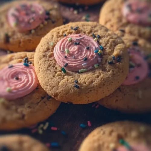Crumbl Cookies 2 Assorted Crumbl Cookies on a decorative plate showcasing various flavors.