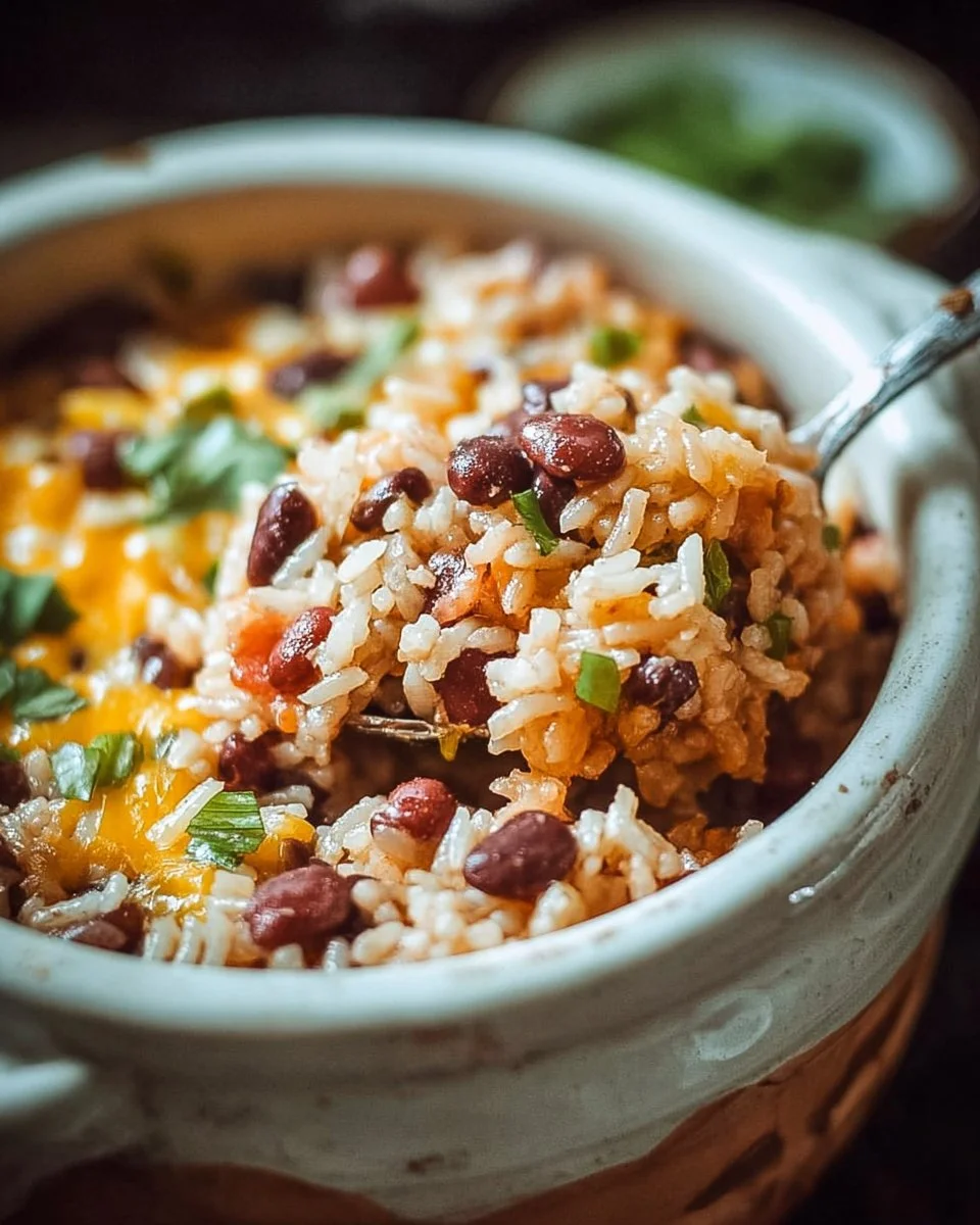 Delicious Rice and Bean Casseroles 1 Delicious rice and bean casserole served in a dish