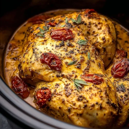 Delicious Dump & Go Crockpot Marry Me Chicken served on a plate