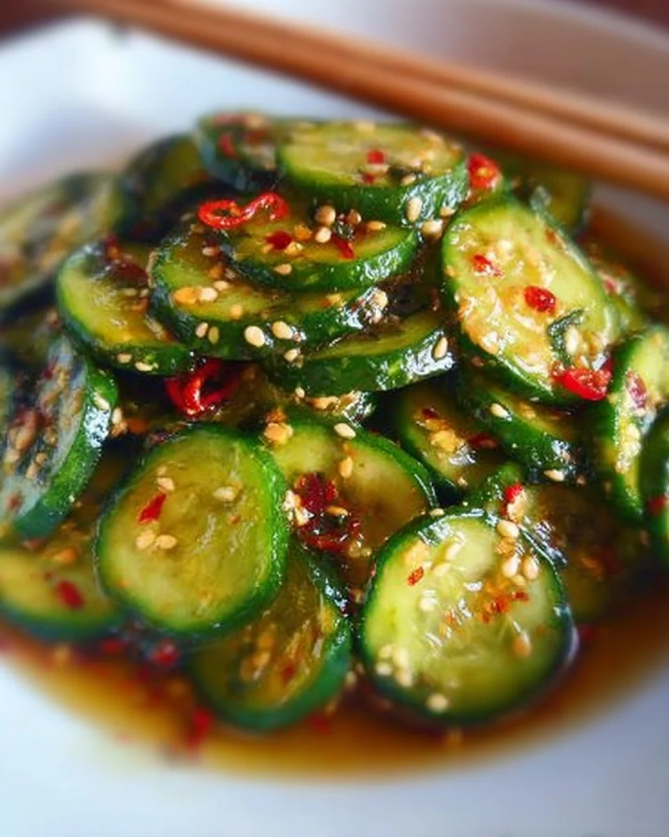 Easy Asian Cucumber Salad 1 A vibrant bowl of easy Asian cucumber salad with colorful vegetables