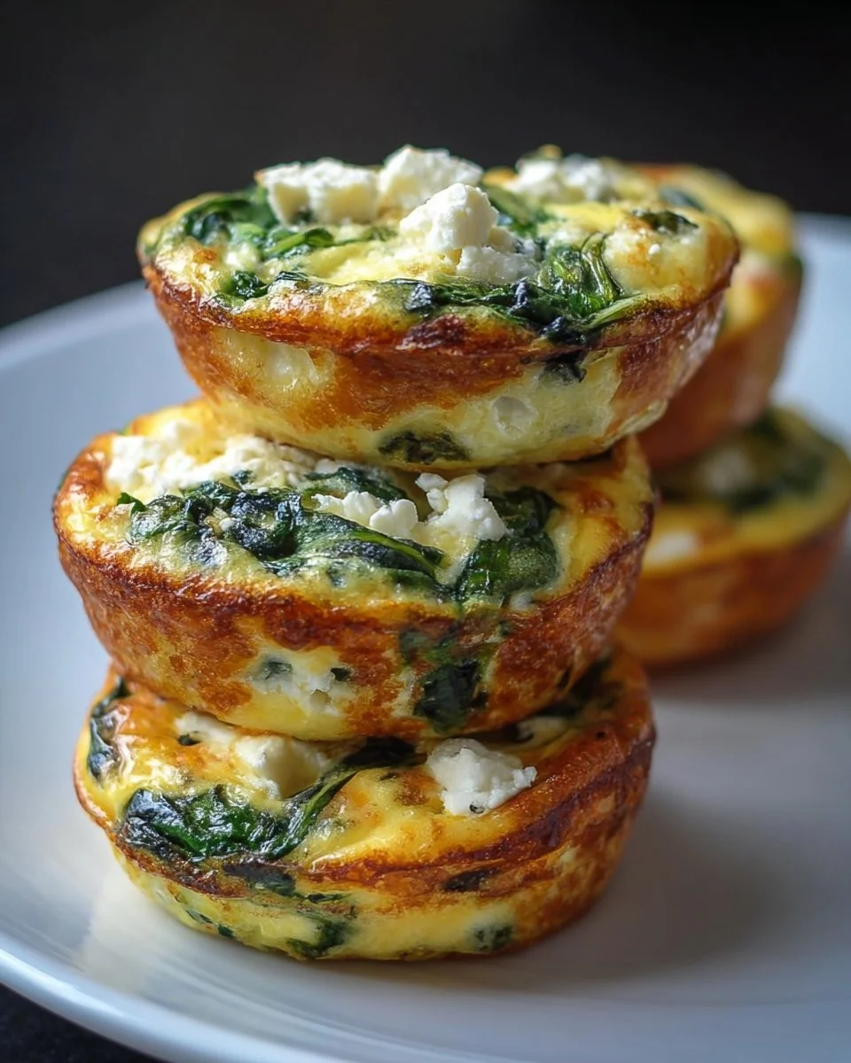 Egg Muffins with Spinach and Feta 1 Delicious egg muffins with spinach and feta for a healthy breakfast