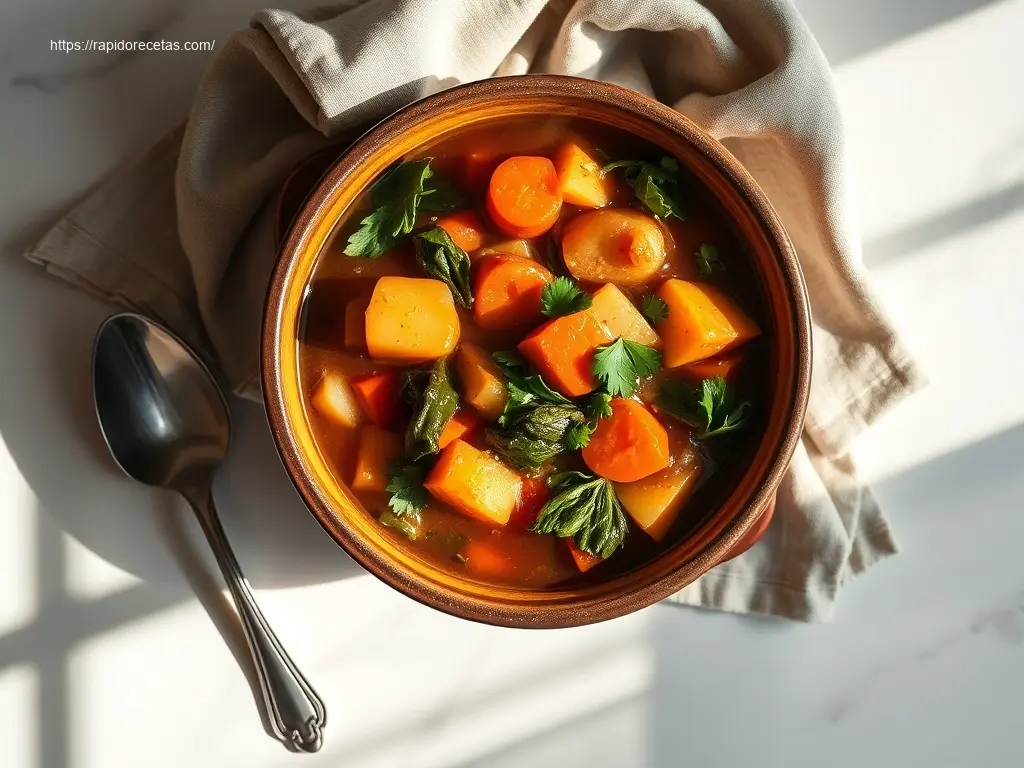 Harvest Vegetable Stew: 5 Easy Steps 1 Delicious Harvest Vegetable Stew ready for a cozy dinner