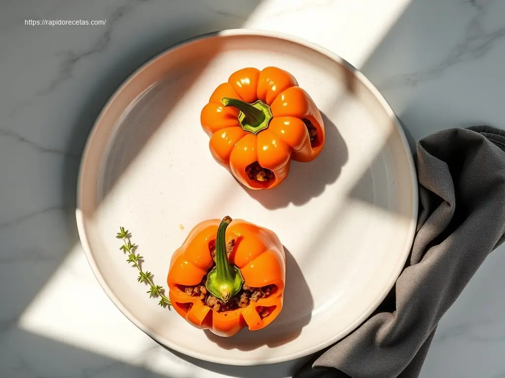 Jack-o’-Lantern Stuffed Bell Peppers: How to Make 7 1 Jack-o-Lantern Stuffed Bell Peppers Halloween dinner