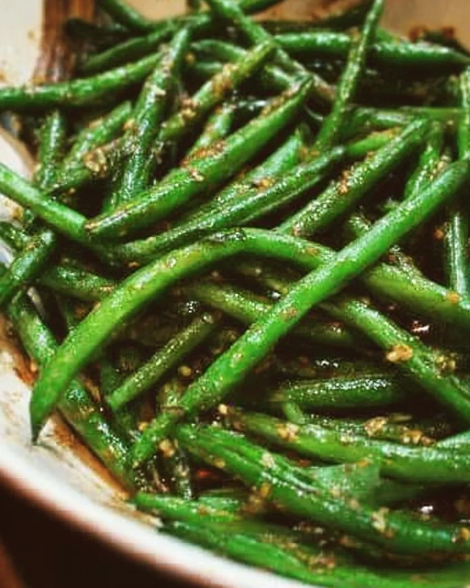 Miso Green Beans 1 Delicious miso green beans served in a bowl for a healthy side dish.