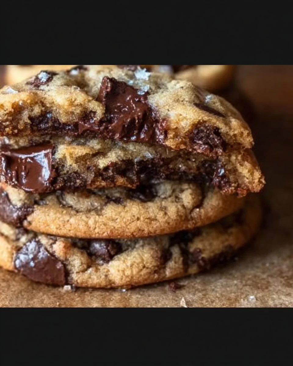 Ultra Thick Bakery Style Chocolate Chip Cookies – Crispy Edges, Gooey Centers, and Loaded with Chocolate! 1 Ultra thick chocolate chip cookies with crispy edges and gooey centers