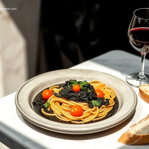 Witch's Hair Pasta with Squid Ink Sauce: Top 8 Halloween Eats 2 Elegant Witchs Hair Pasta with Squid Ink Sauce