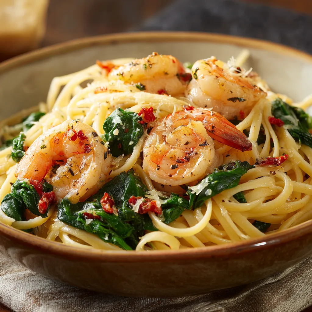 Garlic Shrimp Linguine with Spinach 69107d592aeaf