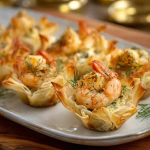 Golden Shrimp and Herb Phyllo Cups 69107fa21fcec