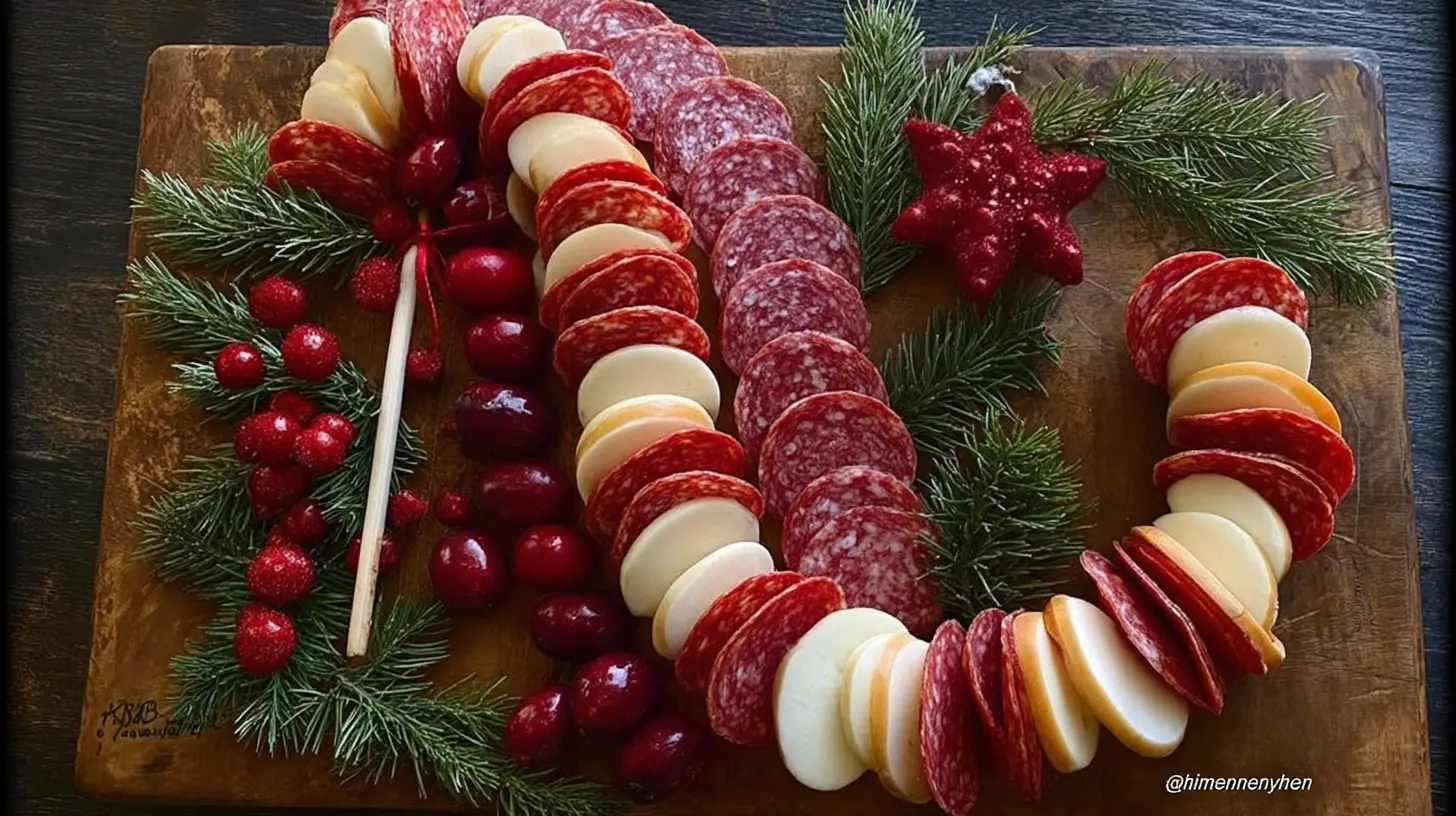 Christmas snacks, Christmas appetizers, Christmas food: 2 must-try recipes! 1 Delicious Christmas appetizers elegantly presented on a table adorned with holiday decorations.