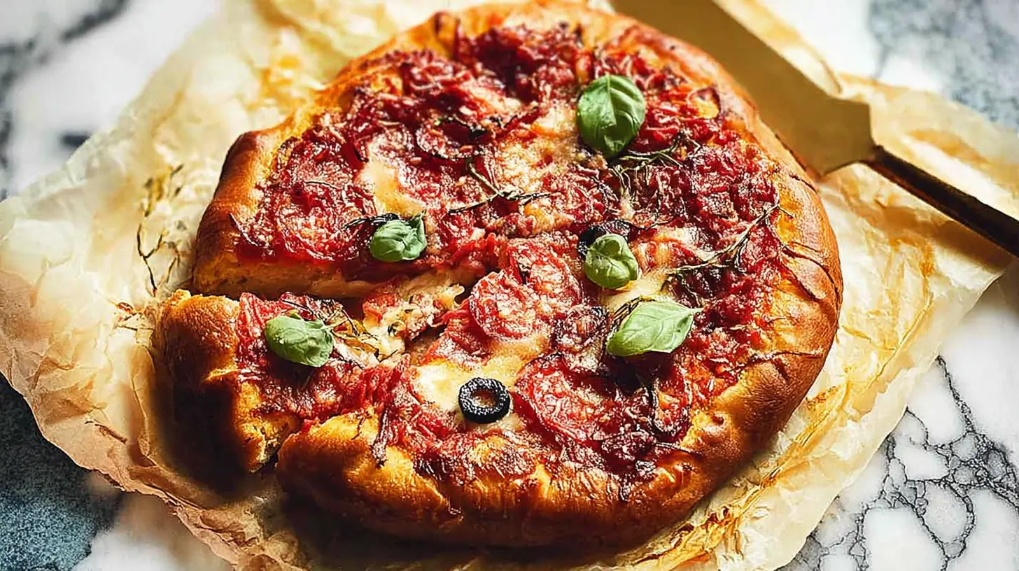 Slow Cooker Pizza: How to Get 1 Crispy Crust 1 Close-up of a slow cooker pizza cooking in a crock pot